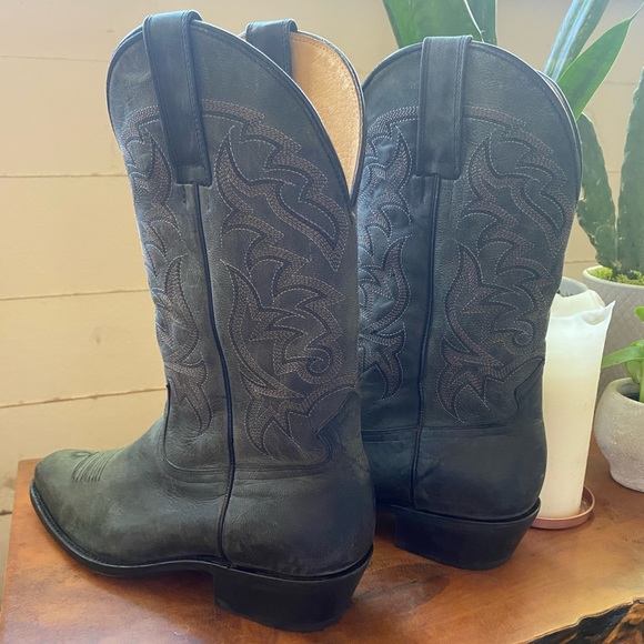 Charcoal black cowboy boots - Picture 3 of 4